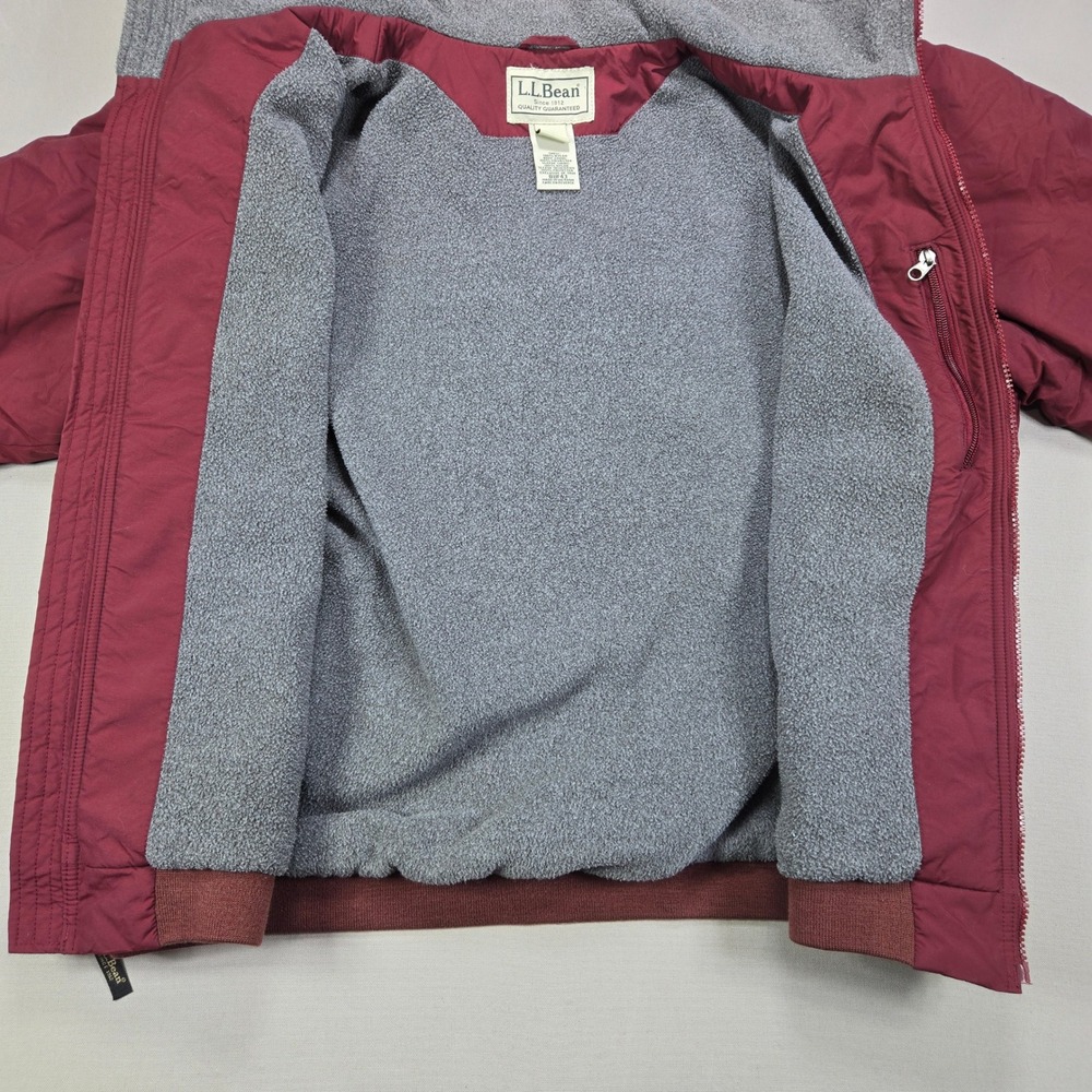 LL Bean Red Fleece Lined Bomber Jacket Mens XL Regular Insulated Thinsulate - Picture 6 of 11